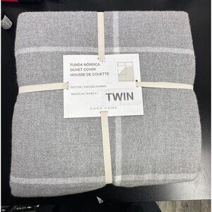 Zara Home Gray Duvet Cover TWIN Bedding 63" x 82.5'' Cotton NWT